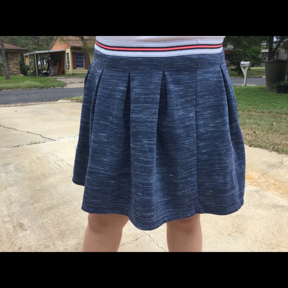 A blue skirt from target with an elastic band